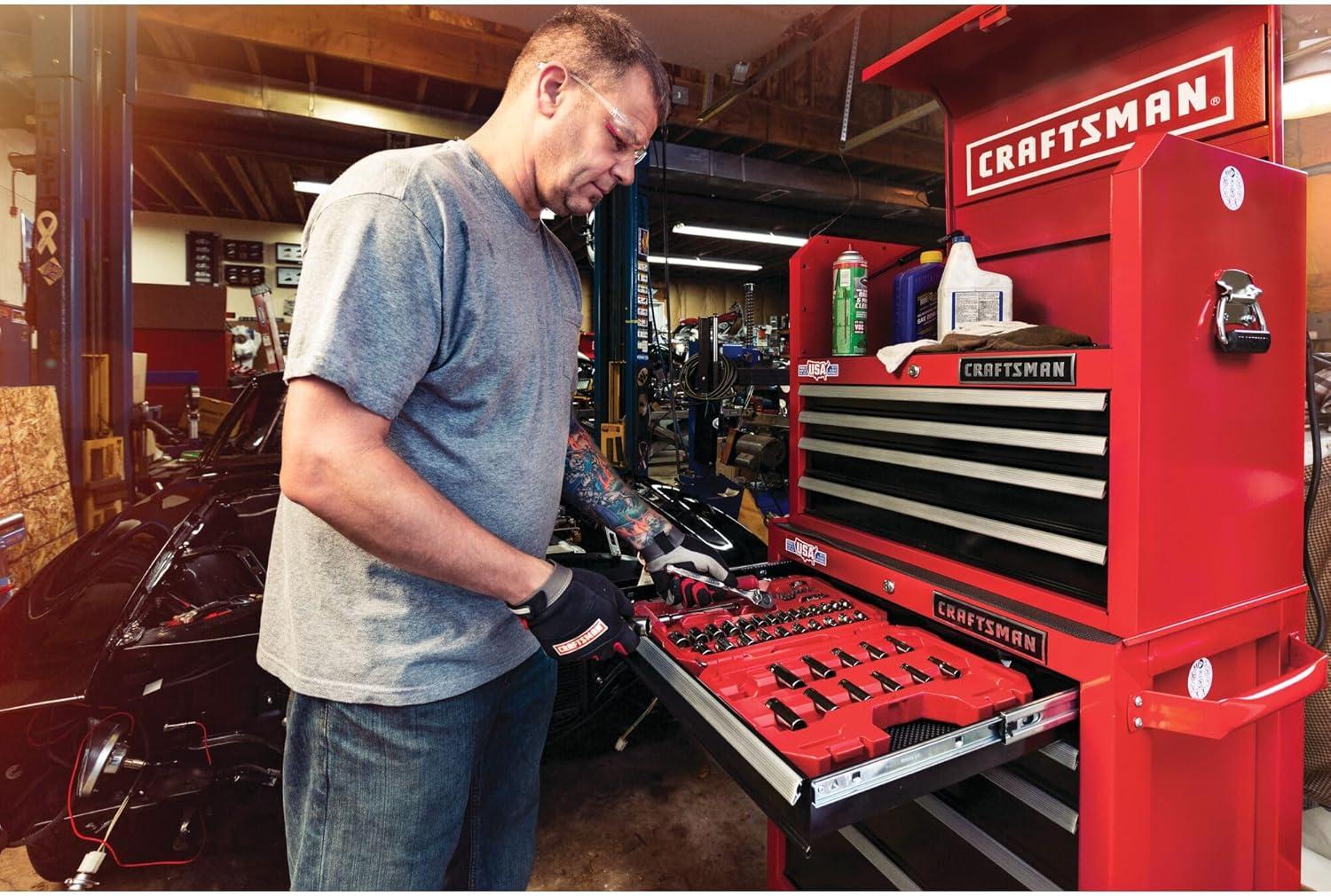 image:imageCRAFTSMAN Mechanics Tool Set 14 amp 38 Drive SAEMetric 81 Piece CMMT82335L81 Piece Set