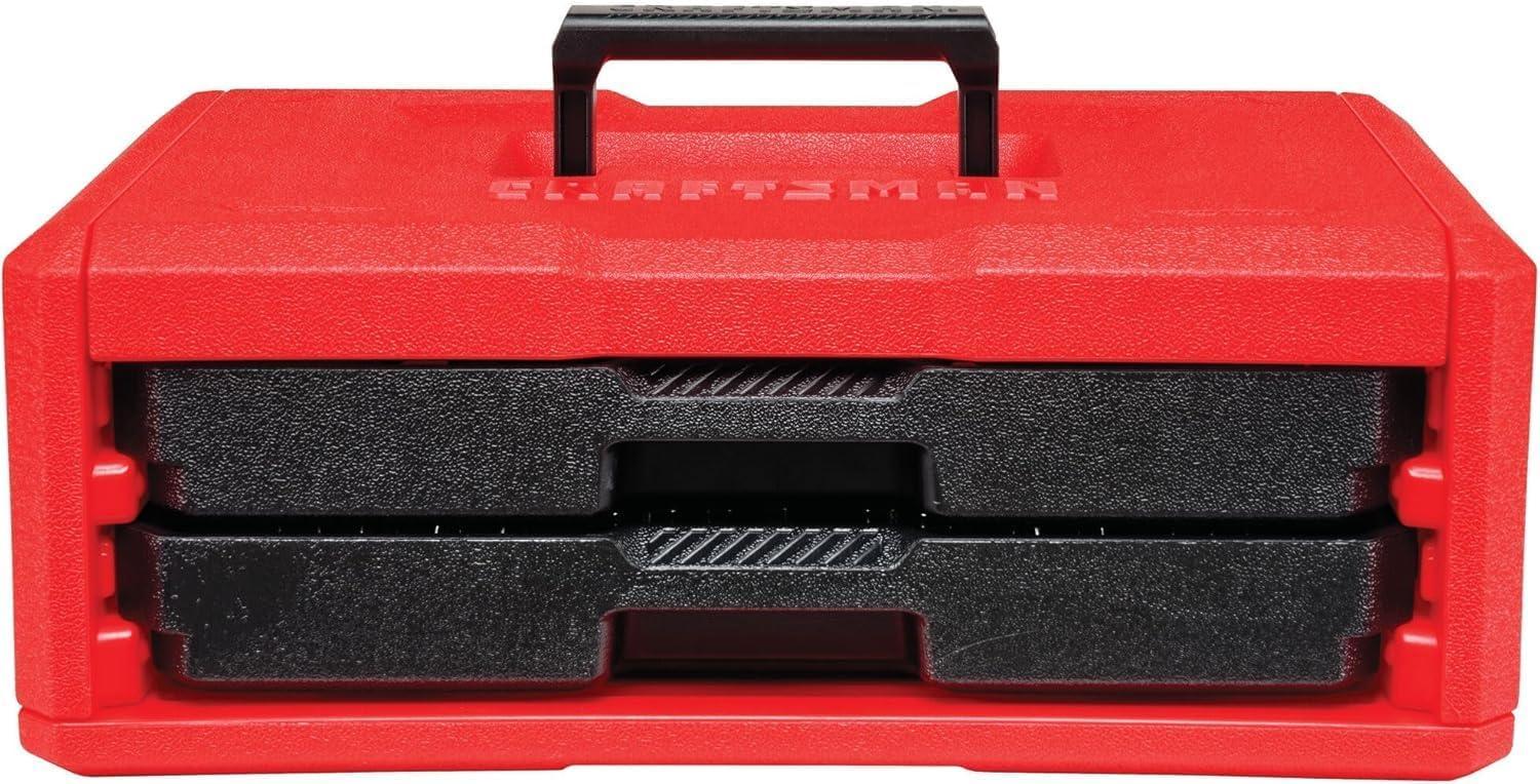 image:imageCRAFTSMAN Mechanics Tool Set 256Piece Hand Tool and Socket Set with 72tooth Low Profile Ratchet and 2Drawer Tool Box CMMT45256