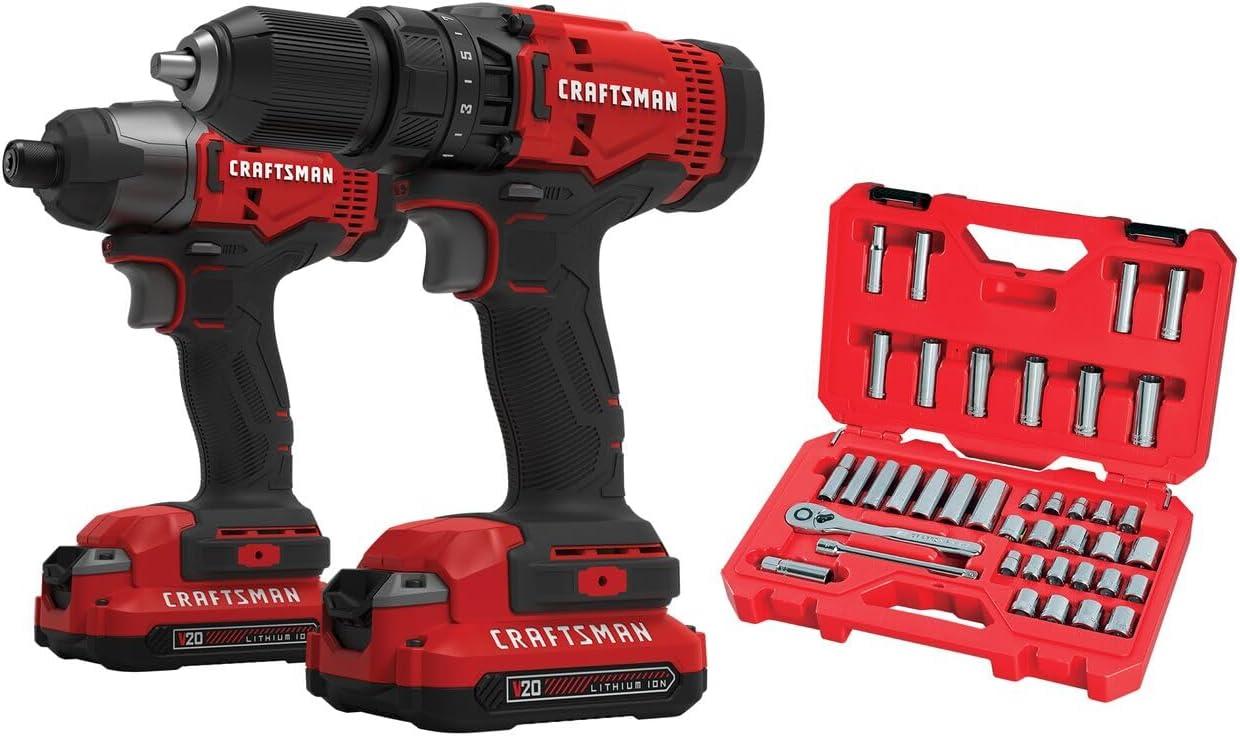 image:imageCRAFTSMAN Mechanics Tool Set SAEMetric 38Inch Drive 40Piece CMMT12018Tool Set