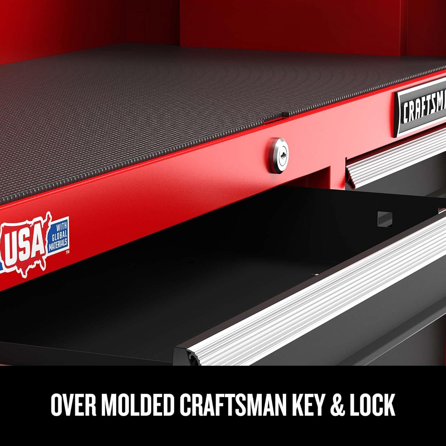 image:imageCRAFTSMAN S2000 26IN 4DRAWER CHEST WLIGHT amp DIVIDE CMST32642BKNew Red