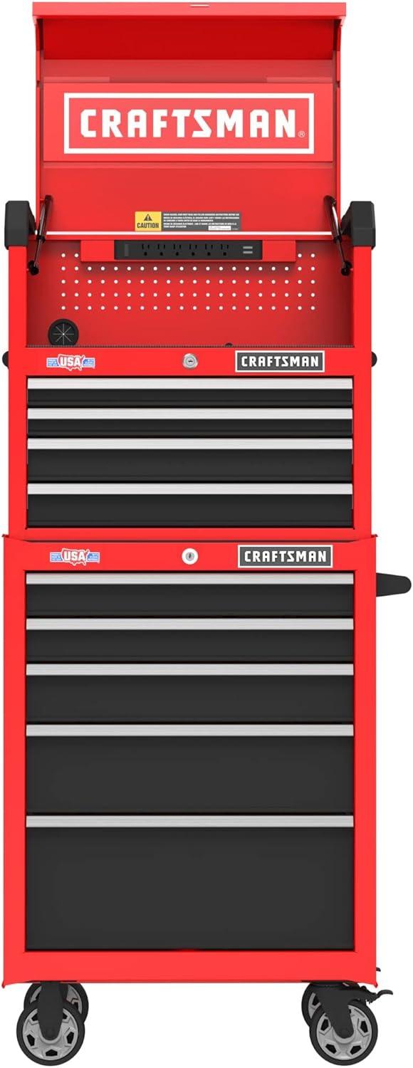 image:imageCRAFTSMAN S2000 26IN 4DRAWER CHEST WLIGHT amp DIVIDE CMST32642BKNew Red