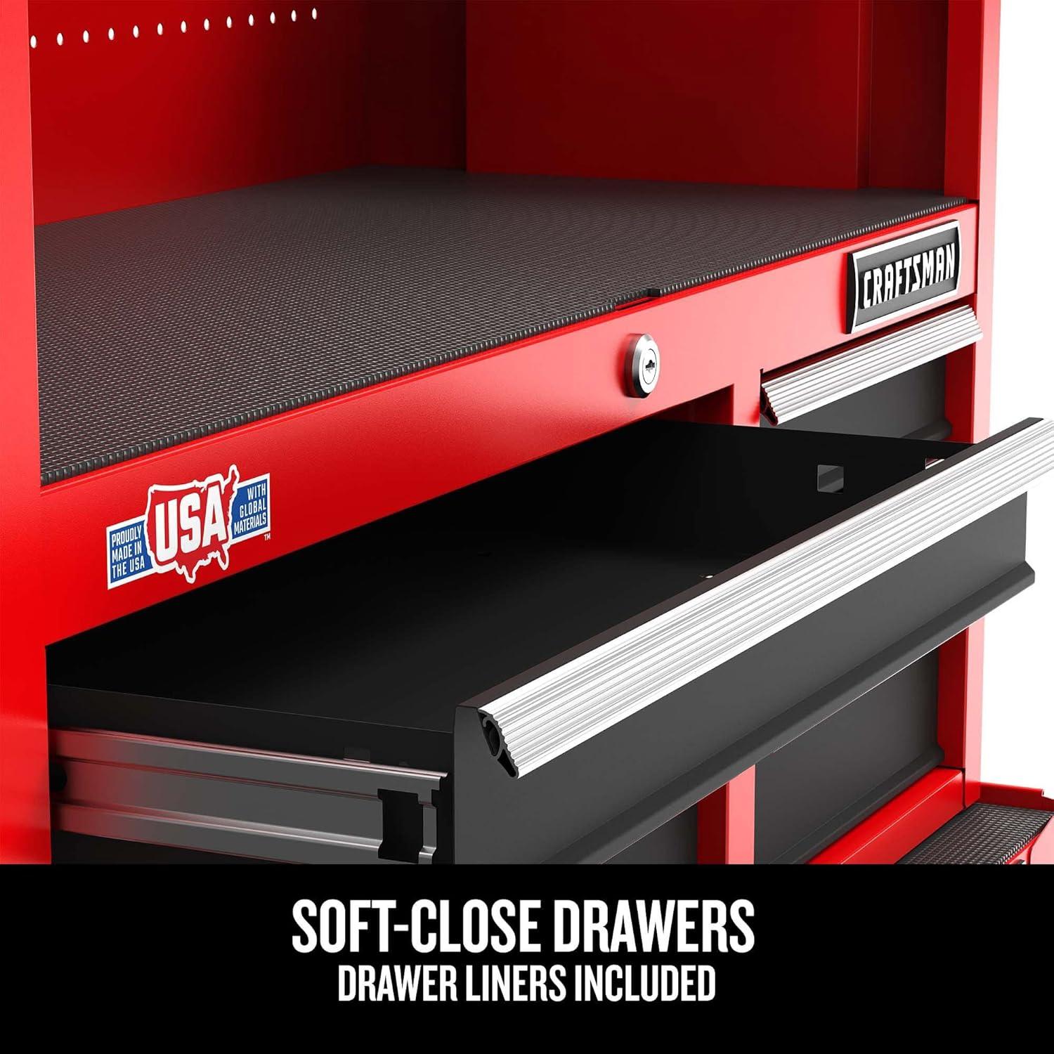 image:imageCRAFTSMAN S2000 26IN 4DRAWER CHEST WLIGHT amp DIVIDE CMST32642BKNew Red