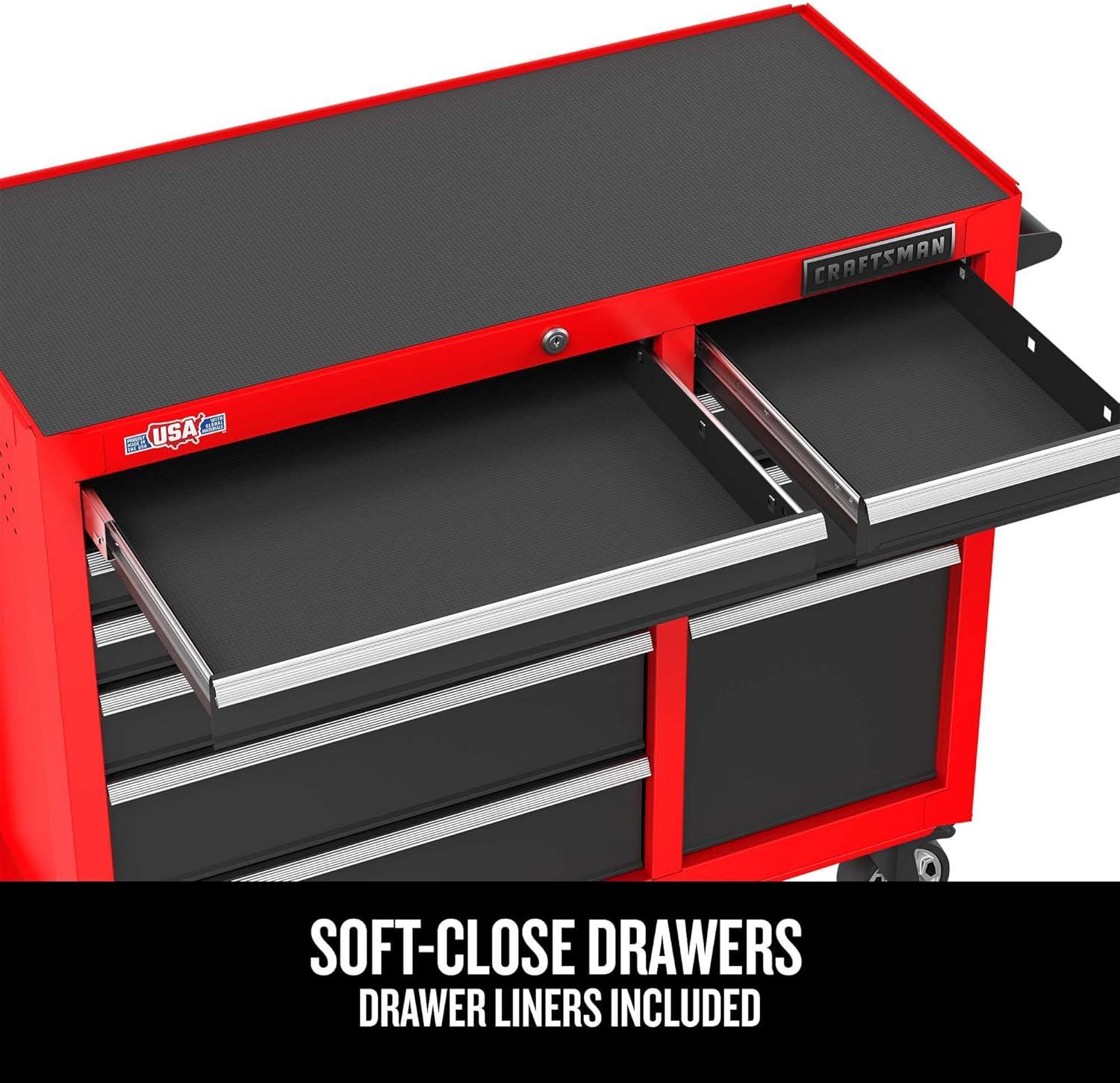 image:imageCRAFTSMAN S2000 52 Tool Chest 10Drawer Rolling Tool Storage Cabinet with Tray and Holder Red CMST352102RBNew Red