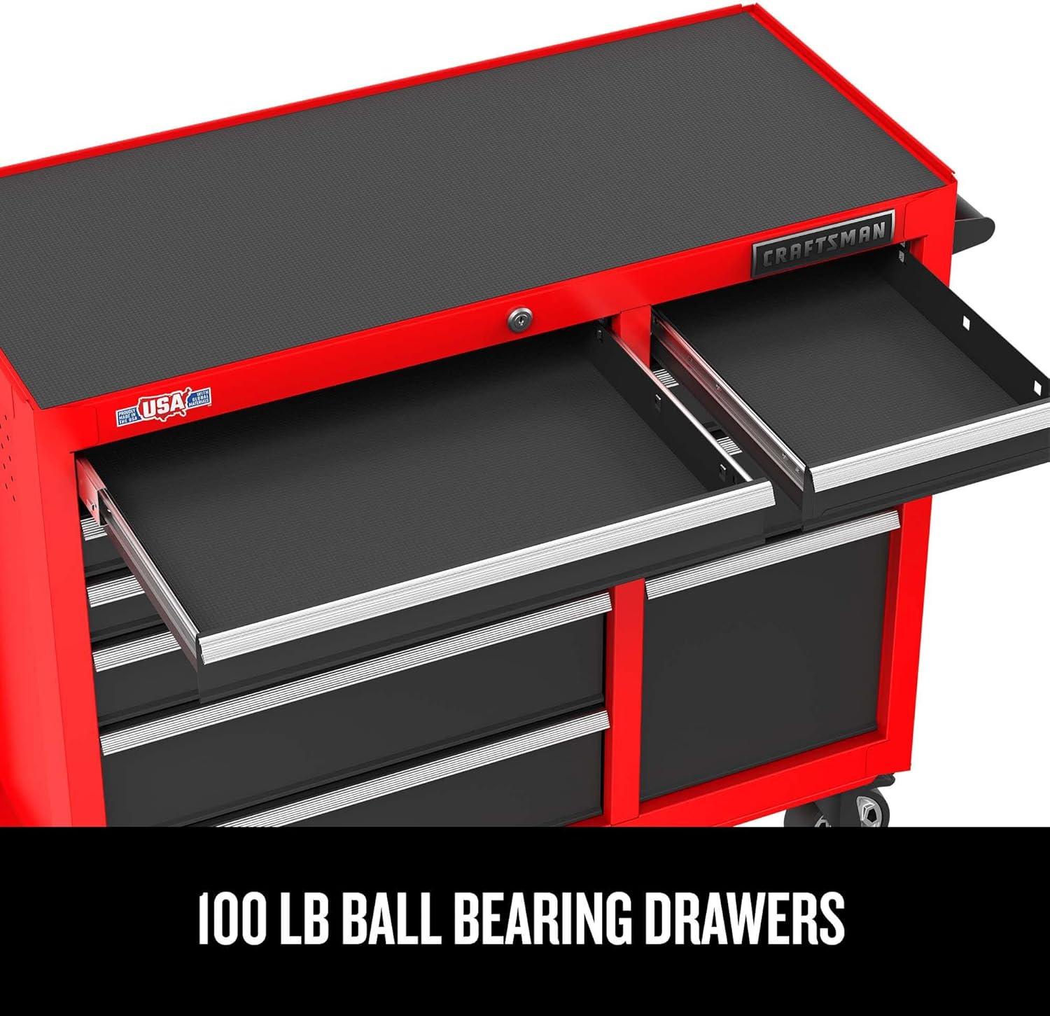 image:imageCRAFTSMAN S2000 52 Tool Chest 10Drawer Rolling Tool Storage Cabinet with Tray and Holder Red CMST352102RBNew Red