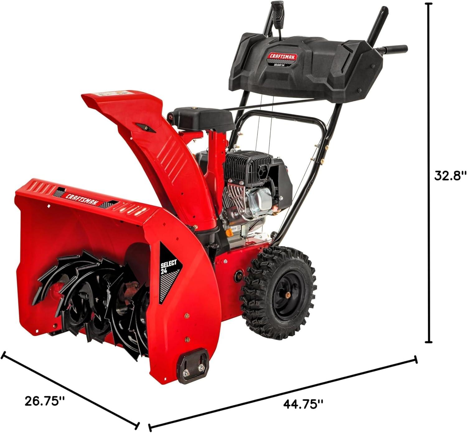 image:imageCRAFTSMAN Select 24 Snow Blower Gas TwoStage Snowblower Start Push Button 208cc Powerful Engine Self Propelled GasPowered Snow Blowers 24in Clearing Width 31AS6K1EB93