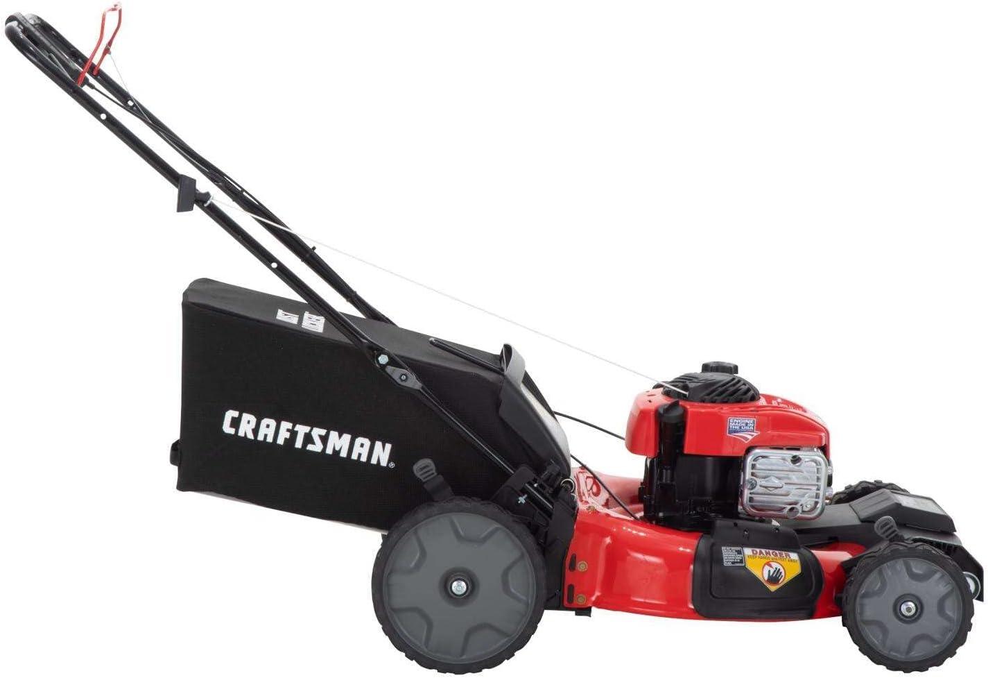 image:imageCRAFTSMAN SelfPropelled Gas Powered Lawn Mower 21 Inch 3in1 Mulching Push Mower with Bag 6 Adjustable Heights 140cc OHV Engine M215Lawn Mower