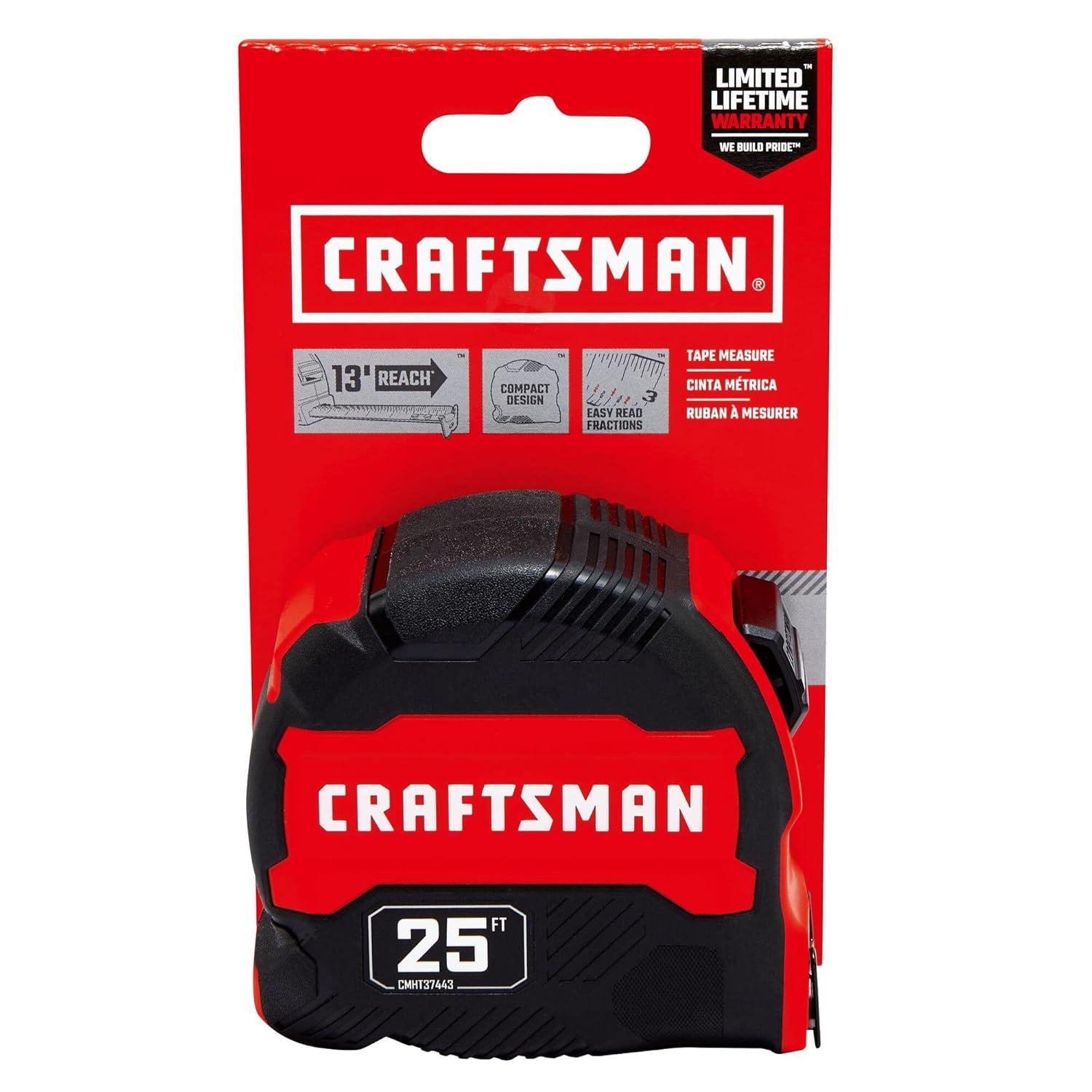 image:imageCRAFTSMAN Tape Measure Compact Easy Grip 16 FT CMHT37441S76 m Pack of 12