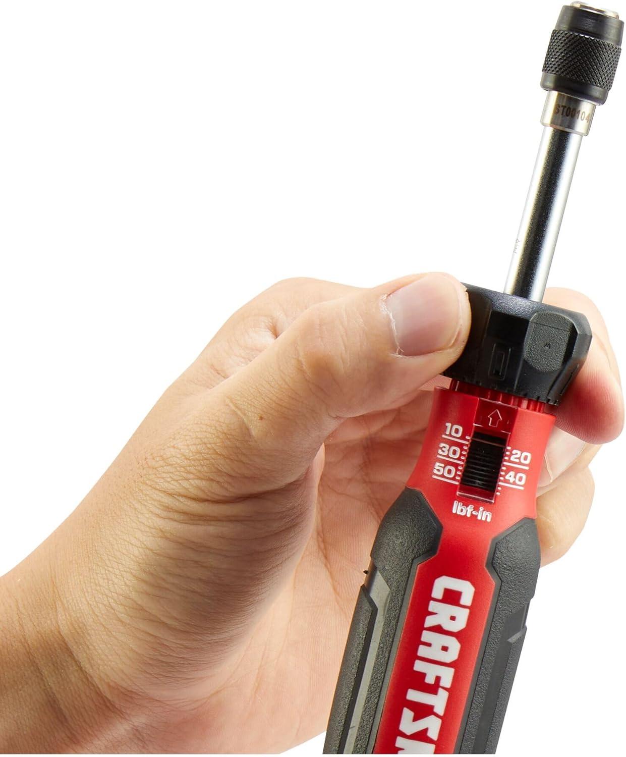 image:imageCRAFTSMAN Torque Screwdriver Set with Storage 1 Phillips Slotted Hex Torx and Square Screwdriving Bits 29 Piece CMHT68130One Size
