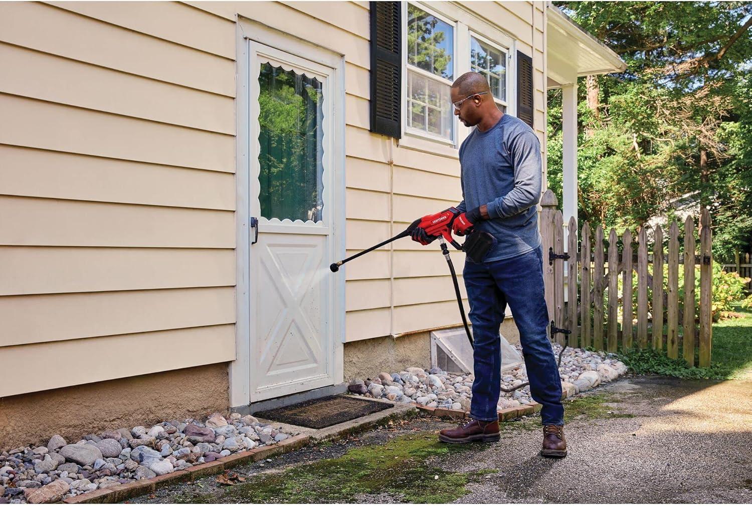 image:imageCRAFTSMAN V20 Cordless Pressure Washer Spray Gun 350 Max PSI with Extension Soap Bottle Battery and Charger Included CMCPW350D1