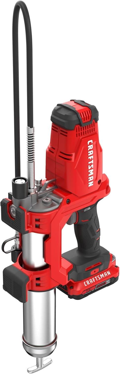 image:imageCRAFTSMAN V20 Grease Gun Kit Electric Grease Gun Cordless 40 Hose 10000 Max PSI LED Light Battery and Charger Included CMCGG001D1Kit with Battery