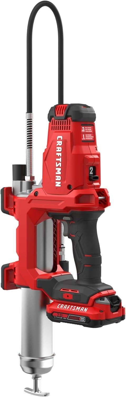 image:imageCRAFTSMAN V20 Grease Gun Kit Electric Grease Gun Cordless 40 Hose 10000 Max PSI LED Light Battery and Charger Included CMCGG001D1Kit with Battery