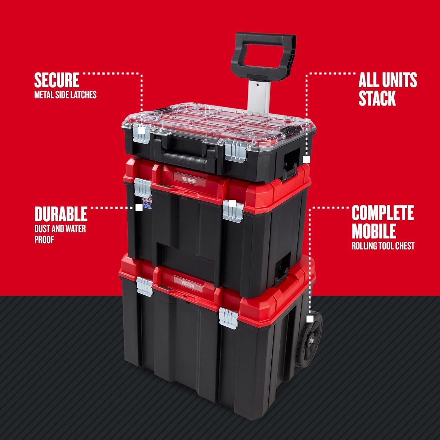 image:imageCRAFTSMAN VERSASTACK 17126in Metal Wheels Lockable Tool Box