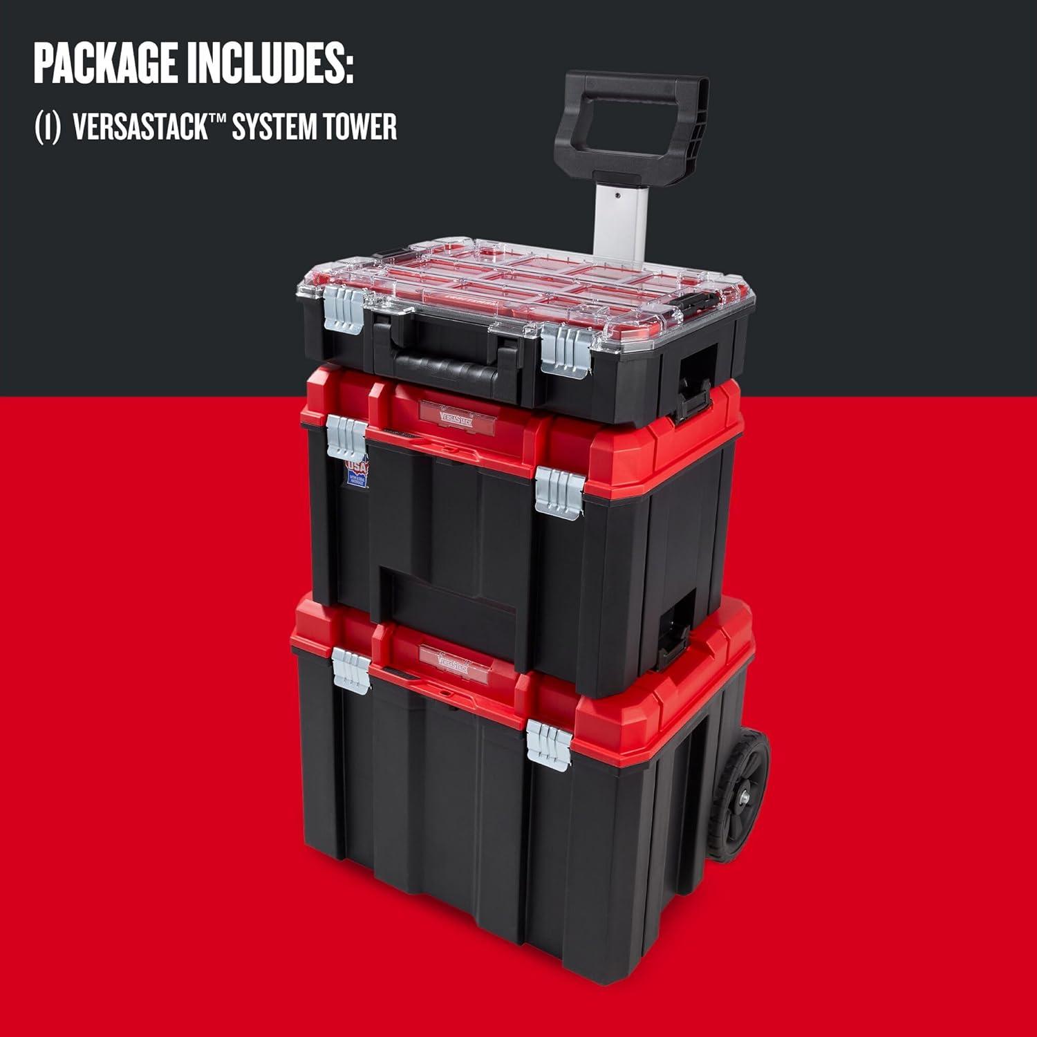 image:imageCRAFTSMAN VERSASTACK 17126in Metal Wheels Lockable Tool Box