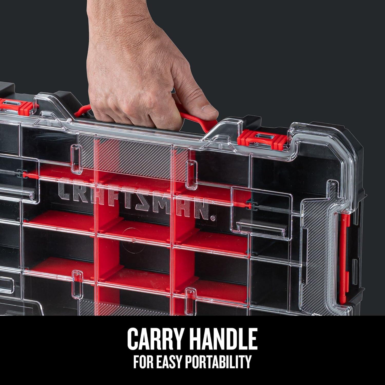 image:imageCRAFTSMAN VERSASTACK Storage Organizer Small Parts Organizer 20Compartments Lid Includes Secure Latch CMST17828