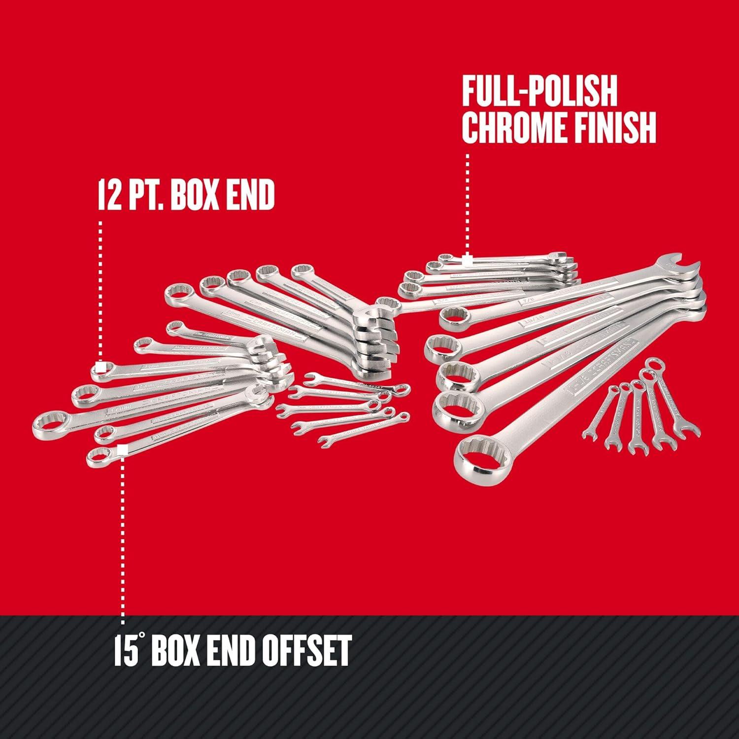image:imageCRAFTSMAN Wrench Set SAE Metric 32Piece CMMT1208032 Piece SAE