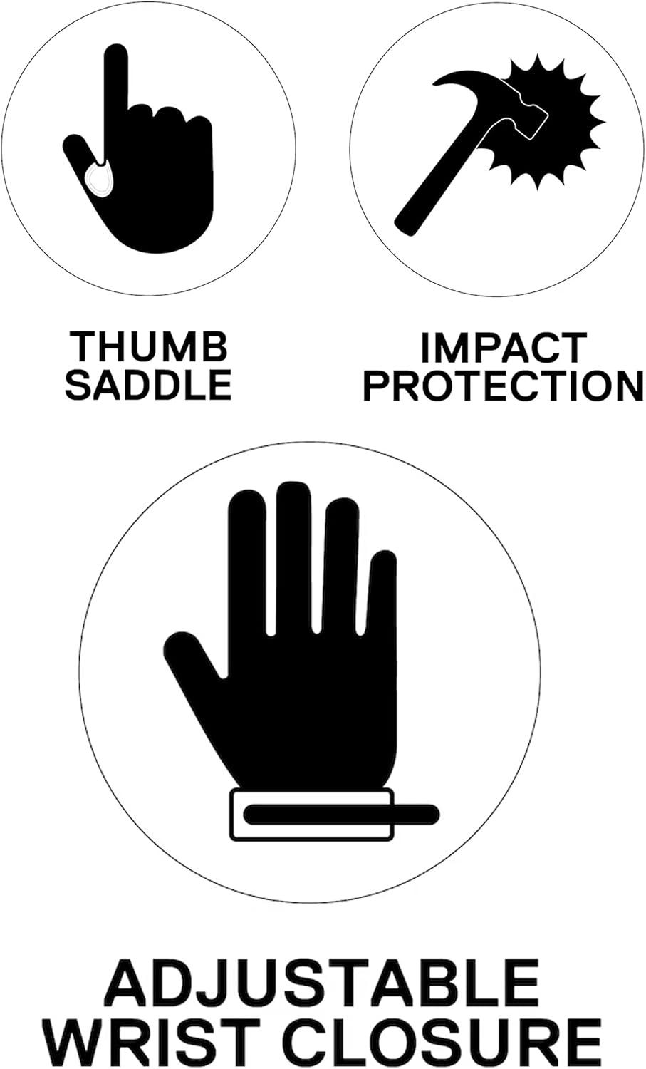image:imageCraftsman Work Gloves Antishock Impact Protection Adjustable Cuff 2Pair Pack