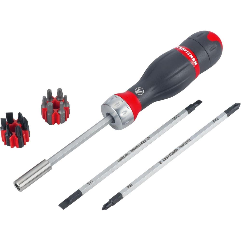 image:imageCRAFTSMAN VSERIES 3 in 1 Ratcheting Screwdriver Set with Assorted MultiBits 18 Piece CMHT68142V3in1 Ratcheting Screwdriver Set