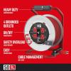 CRAFTSMAN 100 Ft. Contractor Retractable Extension Cord Reel with 4 Outlets & Heavy Duty 12AWG SJTW Cable(50 ft)
