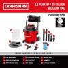 CRAFTSMAN CMXEVBE17595 16 Gallon 6.5 Peak HP Wet Dry Vac, Heavy-Duty Shop Vacuum Wet and Dry with Filter, Dust Bag, Hose and Attachments for Home Projects & Renovations(20 Gallon 6.5 Peak HP w/Cart)