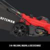 CRAFTSMAN Electric Push Lawn Mower, 20-Inch Deck, Corded, Powerful 13-AMP Motor, 6 Setting Height Adjustment, Winged Blades, 3 in 1 Bagging, Mulching and Discharge (CMEMW213)