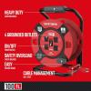 CRAFTSMAN Retractable Extension Cord Reel 1 Ft. with 4 Outlets, Cable Management & Heavy Duty 14AWG SJTW Cable(100 ft)