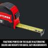 CRAFTSMAN Tape Measure, Compact Easy Grip, 16 FT (CMHT37441S)(7.6 m (Pack of 12))