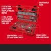 CRAFTSMAN Tool Set, 189 Piece Mechanics Tool Set, 1/4 ,3/8and 1/2 Inch Drive Socket Wrench Set with Thinner Ratchet, Steel 6 and 12point Sockets, Wrenches, Hex Keys and Specialty Bits (CMMT12134)(New 189 Piece Set)