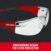 Craftsman 200, Safety Glass, Comfort Fit – Smoke, Red Frame(Clear)