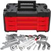 CRAFTSMAN 230 Pcs Mechanics Tool Set, Socket Wrench Set, Car Tool Kit with VERSASTACK Toolbox, SAE and Metric,1/4 in, 3/8 in, and 1/2 Drive, Short and Long Arm Hex Keys (CMMT45306)(230 Piece Set)