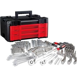 CRAFTSMAN 230 Pcs Mechanics Tool Set, Socket Wrench Set, Car Tool Kit with VERSASTACK Toolbox, SAE and Metric,1/4 in, 3/8 in, and 1/2 Drive, Short and Long Arm Hex Keys (CMMT45306)(New 262 Piece Set)