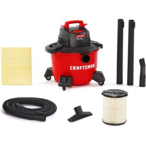 CRAFTSMAN CMXEVBE17590 9 Gallon 4.25 Peak HP Wet Dry Vac, Portable Shop Vacuum Wet and Dry with Filter, Dust Bag, Hose and Attachments for Home, Garage and Automotive Cleaning(6 gallon 3.5 Peak Hp)