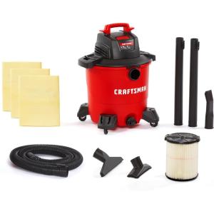 CRAFTSMAN CMXEVBE17590 9 Gallon 4.25 Peak HP Wet Dry Vac, Portable Shop Vacuum Wet and Dry with Filter, Dust Bag, Hose and Attachments for Home, Garage and Automotive Cleaning(9 Gal 4.25 Peak HP w/ Dust Bags)