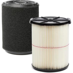 CRAFTSMAN CMXZVBE38754 Genuine General Purpose Wet Dry Vac Replacement Vacuum Filter for Most 5 to 20 Gallon CRAFTSMAN Shop Vacuums, Easy Installation and Traps General Debris(General Purpose and Wet Application)