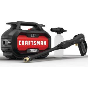 CRAFTSMAN Electric Pressure Washer, Cold Water, Lightweight Corded Power Washer for Cars, Driveways, Patio and Garage, Powerful 1700-PSI, 1.2-GPM, Compact, Easy to Use (CMEPW1700)(Washer)