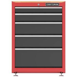 CRAFTSMAN Garage Storage Cabinet, Metal, Freestanding, 5-Drawers (CMST22602RB)