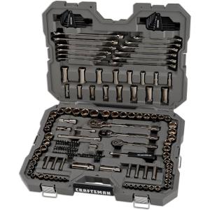 CRAFTSMAN OVERDRIVE 154-Piece Gunmetal Chrome Mechanics Tool Set, Standard SAE/Metric Socket Set, with Hard Case (CMMT99154L)