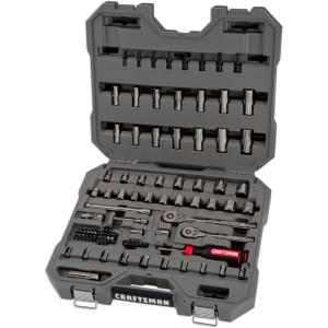 CRAFTSMAN OVERDRIVE 99-Piece Gunmetal Chrome Mechanics Tool Set, Standard SAE/Metric Socket Set, with Hard Case (CMMT99099)