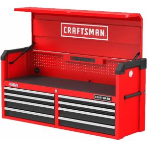 CRAFTSMAN S2000 52″ 8-Drawer Tool Storage Chest with Light and Divider, Black (CMST35282BK)(New (Red))