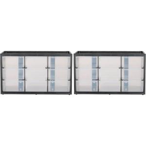 CRAFTSMAN Storage Organizer, 30 Small Drawer Modular Storage System, Easily Stackable (CMST40730), Plastic, Black, White(1 Count (Pack of 2))