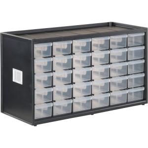 CRAFTSMAN Storage Organizer, 30 Small Drawer Modular Storage System, Easily Stackable (CMST40730), Plastic, Black, White(30)