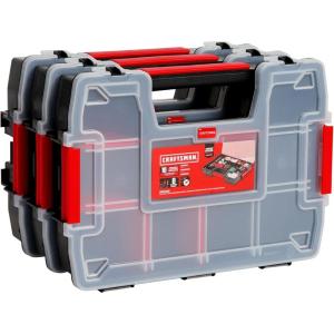 CRAFTSMAN Storage Organizer, Small Parts Organizer, 3-Packs with 10-Compartments, Lid Includes Secure Latch (CMST60964M)(Triple Pack)