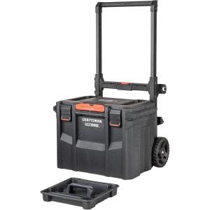 CRAFTSMAN TRADESTACK Tool Box with Wheels, Waterproof, Stackable System, Portable Rolling Storage for Indoor/Outdoor Use, 22.5 Inch (CMST21445)