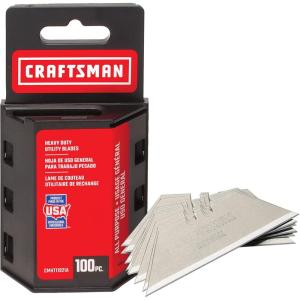 CRAFTSMAN Utility Knife Blades, 100 Pack, for Drywall, Leather, Rubber and More (CMHT11921A)(100 Blades)