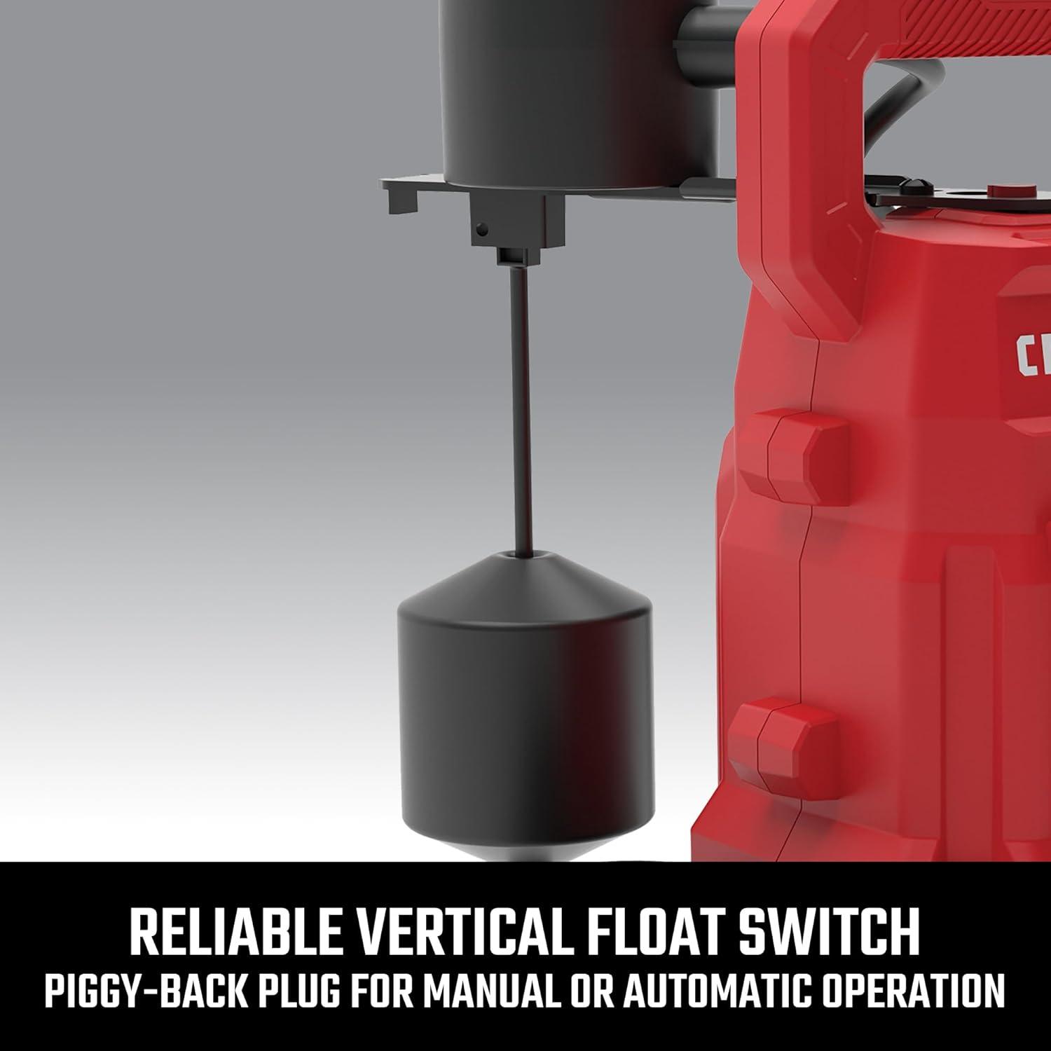 image:imageCRAFTSMAN 12 HP Auto Thermoplastic Submersible Sump Pump Vert Pumps up to 4000 GPH13 HP