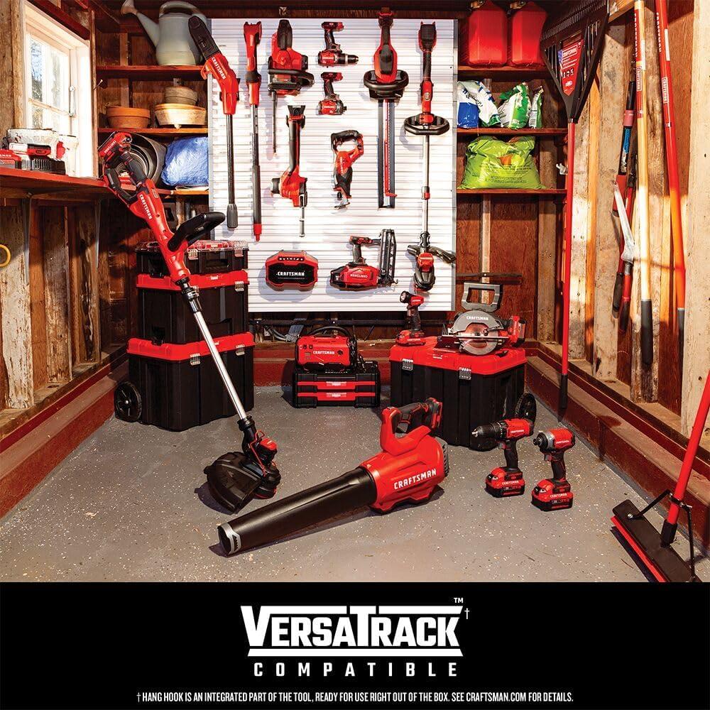image:imageCRAFTSMAN V20 Cordless Pole Saw 14Foot Battery and Charger Included Pole Saws for Tree Trimming Up to 325 Cuts per Charge 40Ah Electric Tree Trimmer CMCCSP20M1Pole Saw Kit with 4Ah Battery