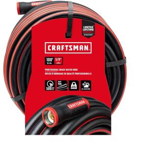 Craftsman Heavy Duty Professional Grade Black Garden Hose, 100 Feet x 5/8 Inch(100 Ft)