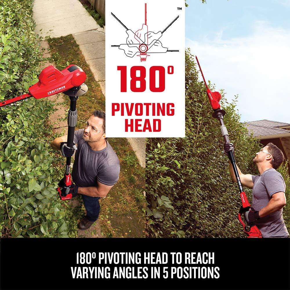 image:imageCRAFTSMAN CMCPHT818B V20 Cordless Pole Hedge Trimmer 18in Tool OnlyTrimmer
