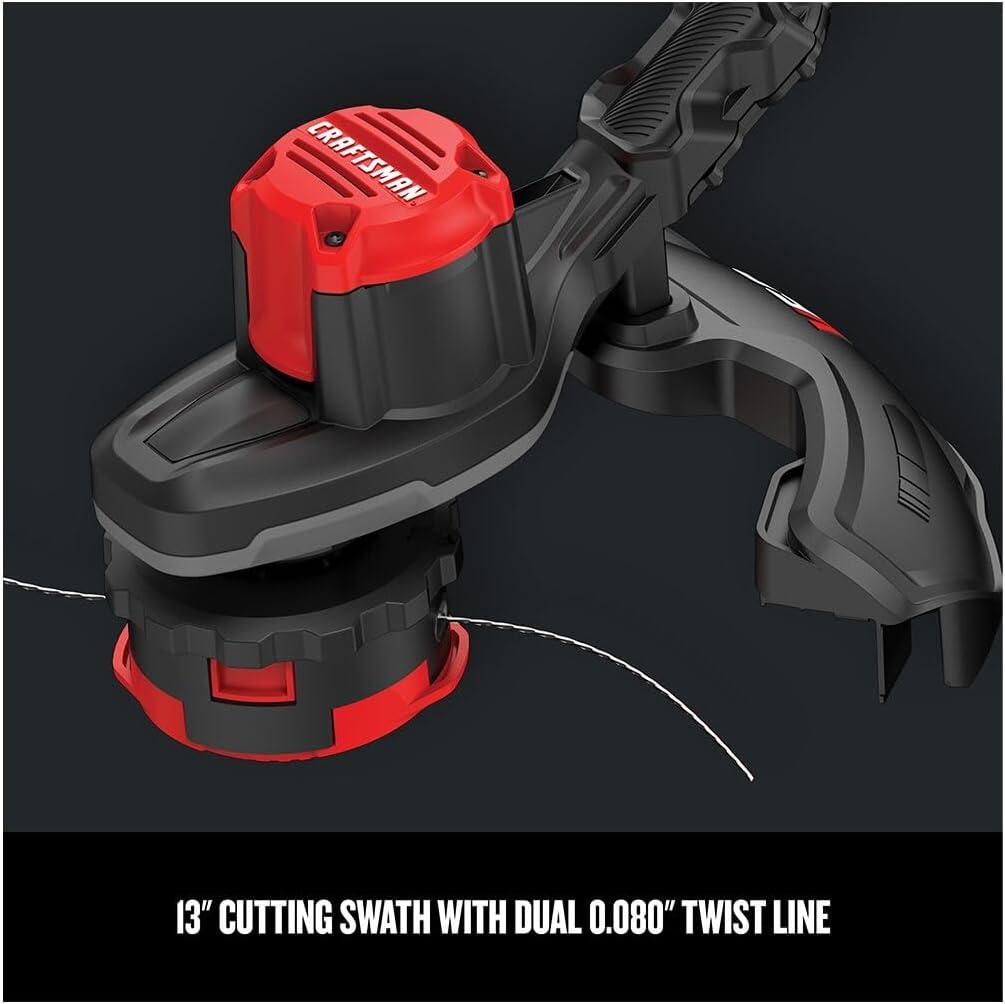 image:imageCRAFTSMAN V20 WEEDWACKER Cordless String Trimmer with QUICKWIND 4 Ah Battery Charger and Spool Included CMCST920M1 Red and Blackw Cordless Starter Kit NEW VERSION