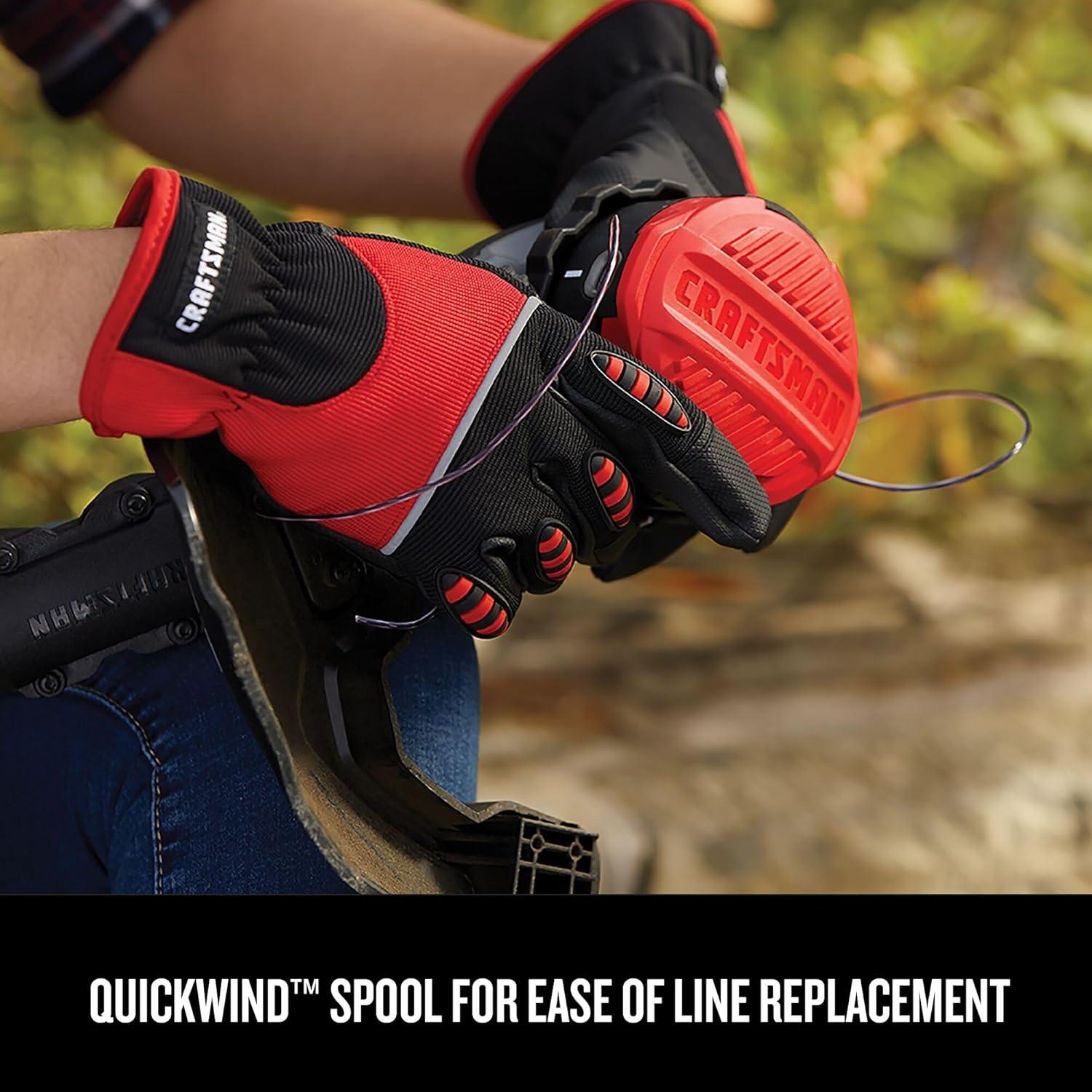 image:imageCRAFTSMAN V20 WEEDWACKER Cordless String Trimmer with QUICKWIND 4 Ah Battery Charger and Spool Included CMCST920M1 Red and Blackw Cordless Starter Kit NEW VERSION
