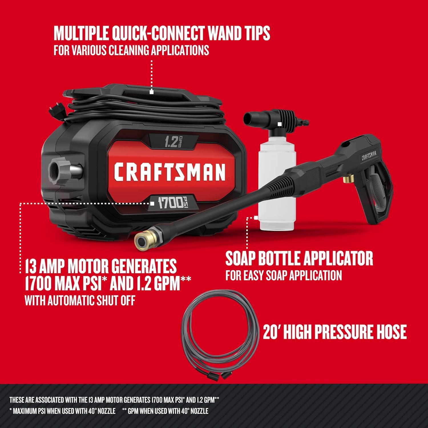 image:imageCRAFTSMAN 2100 amp 1700 PSI Electric Pressure Washers with 12 GPM Corded CMEPW2100 amp CMEPW1700